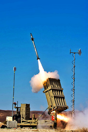 Iron Dome missile leaves the launcher