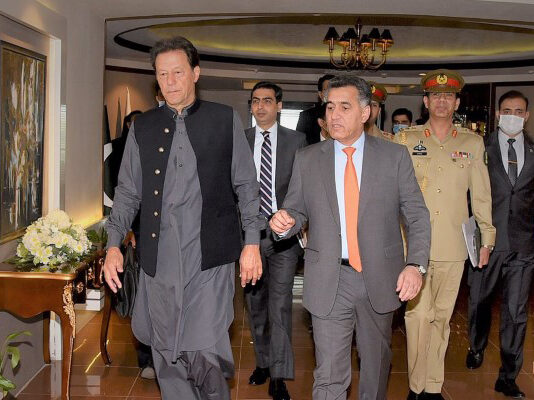 NEIGHBOURHOOD – Political Power Play in Pakistan Former prime minister Imran Khan, founder of Pakistan Tehreek-e-Insaf (PTI), and Lt Gen Faiz Hameed