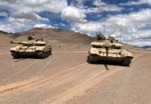 US Urges India to Limit Russian Arms Reliance Amid Tensions Russian T90 tanks manufactured under license in India deployed in Ladakh