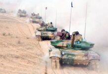 BEML Ltd Seeks Global Partners for Next- Gen Combat Vehicle Development T72 tank column in the deserts. The FRCV will replace the T-72