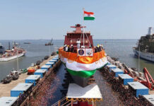 Goa Shipyard Unveils ‘Tavasya’, India’s Advanced Indigenous Frigate The second frigate of Project 1135.6 Additional Follow-on Ships, named ‘Tavasya,’ built by Goa Shipyard, was launched on 22 March 2025