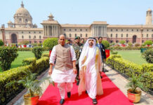India offers Akash defence missile system to UAE Defence-Minister-Rajnath-Singh-and-Dubai-Crown-Prince-and-UAE-Deputy-Prime-Minister-Sheikh-Hamdan-bin-Mohammed-bin-Rashid-Al-Maktoum-9-April-2025