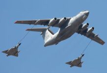 IAF Accelerates Mid-Air Refueller Procurement An IAF Ilyushin_Il-78MKI aerial tanker refuels two Mirage 2000 fighters