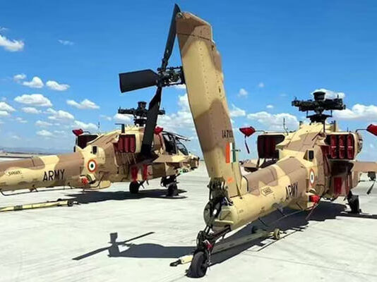 Three US Apache Helicopters Arrive in India for Western Front Deployment Three Apache attack helicopters have arrived at Hindon air force base