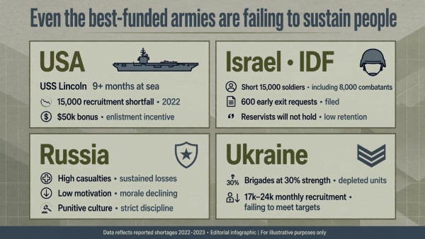 Even the best-funded armies are failing to sustain people (IMR)